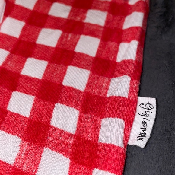 6m Gigi and Max Bamboo Red White Plaid Unisex Christmas Zipper Footie - Picture 3 of 11